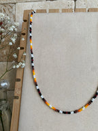 Men's Beaded Dark Orange Necklace (22 Inches)