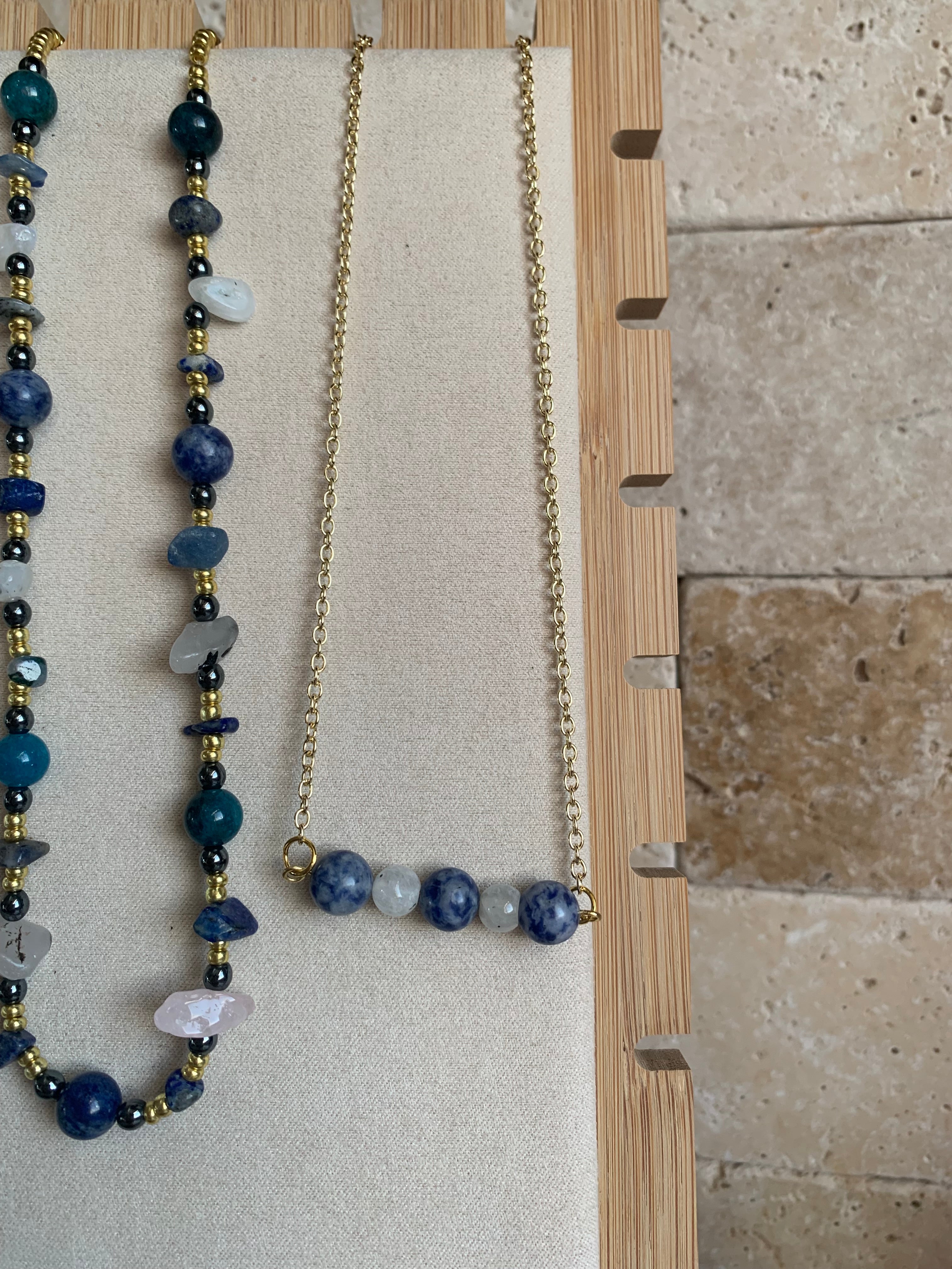 Ocean and Azure Beaded Trio Necklaces