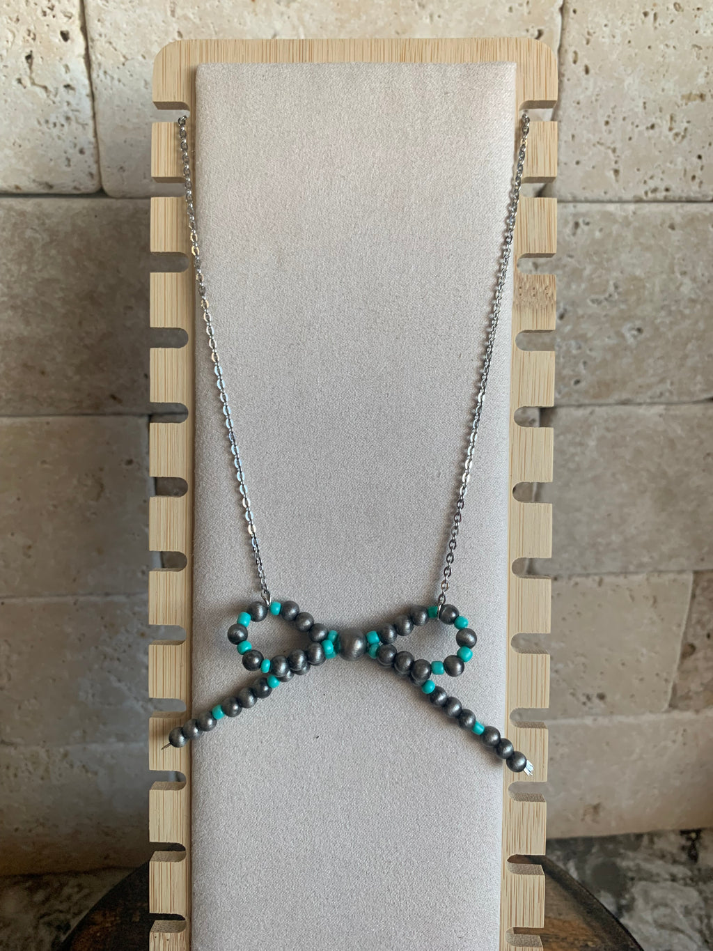 Desert Pearl Bow Chokers (Length Options Available)