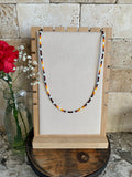 Men's Beaded Dark Orange Necklace (22 Inches)