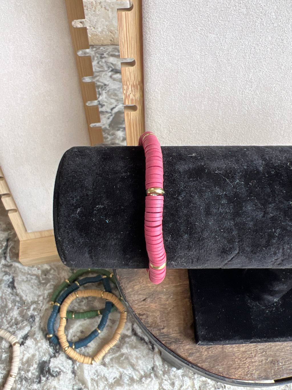 Clay and Gold Beaded Bracelets