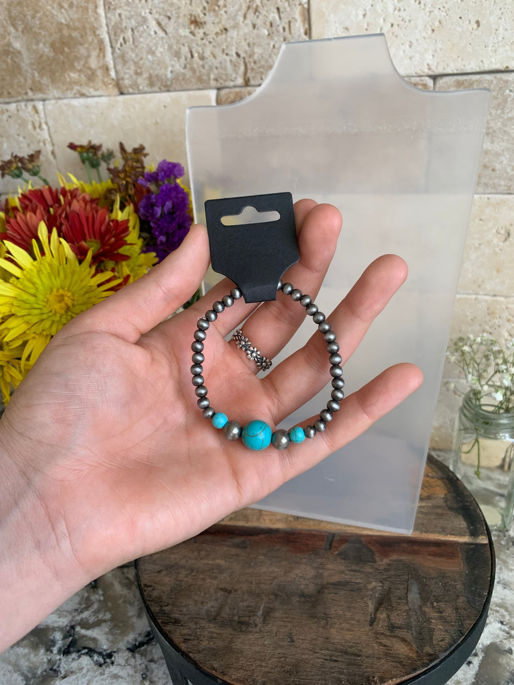 Turquoise Beaded Bracelets - Length 7 Inch Bracelets