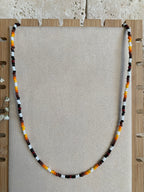 Men's Beaded Dark Orange Necklace (22 Inches)