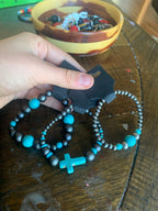 Turquoise Beaded Bracelets - Length 7 Inch Bracelets