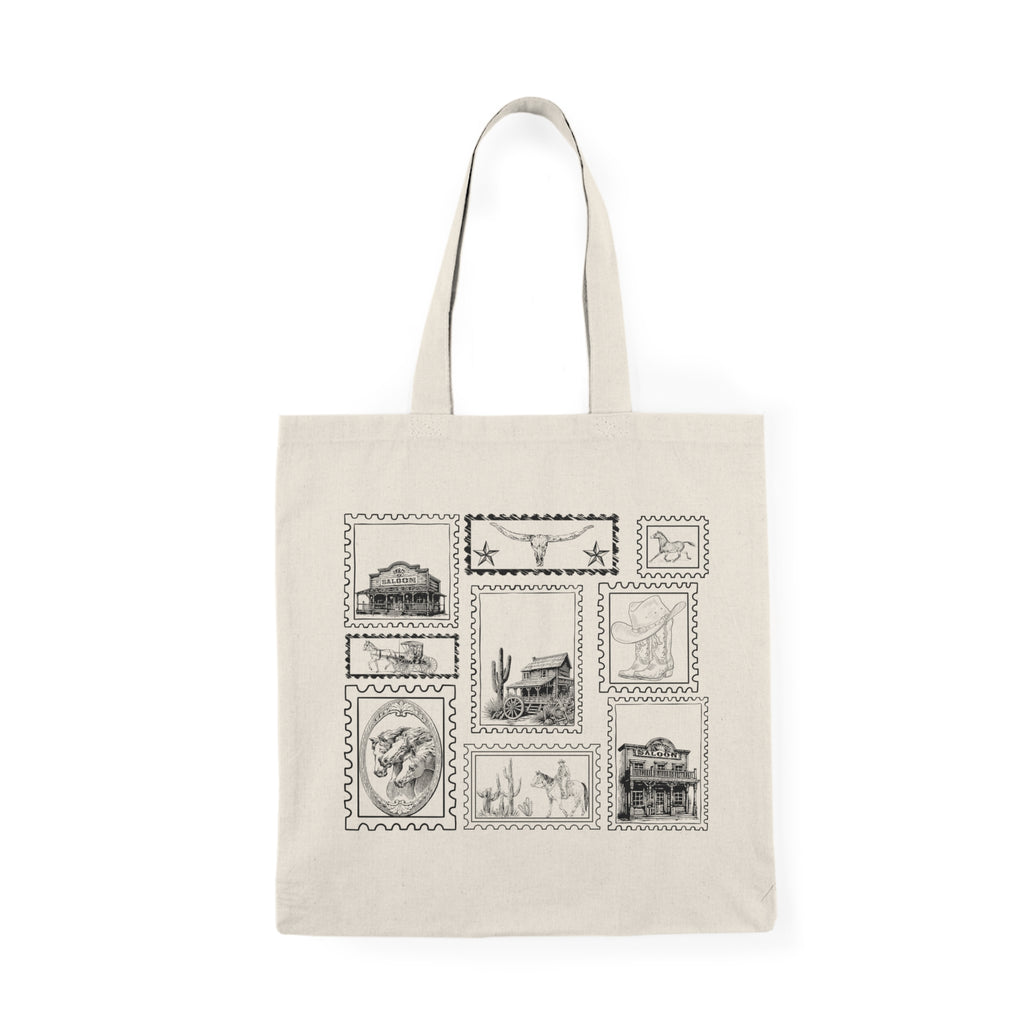 Western Postage Stamp Natural Tote Bag