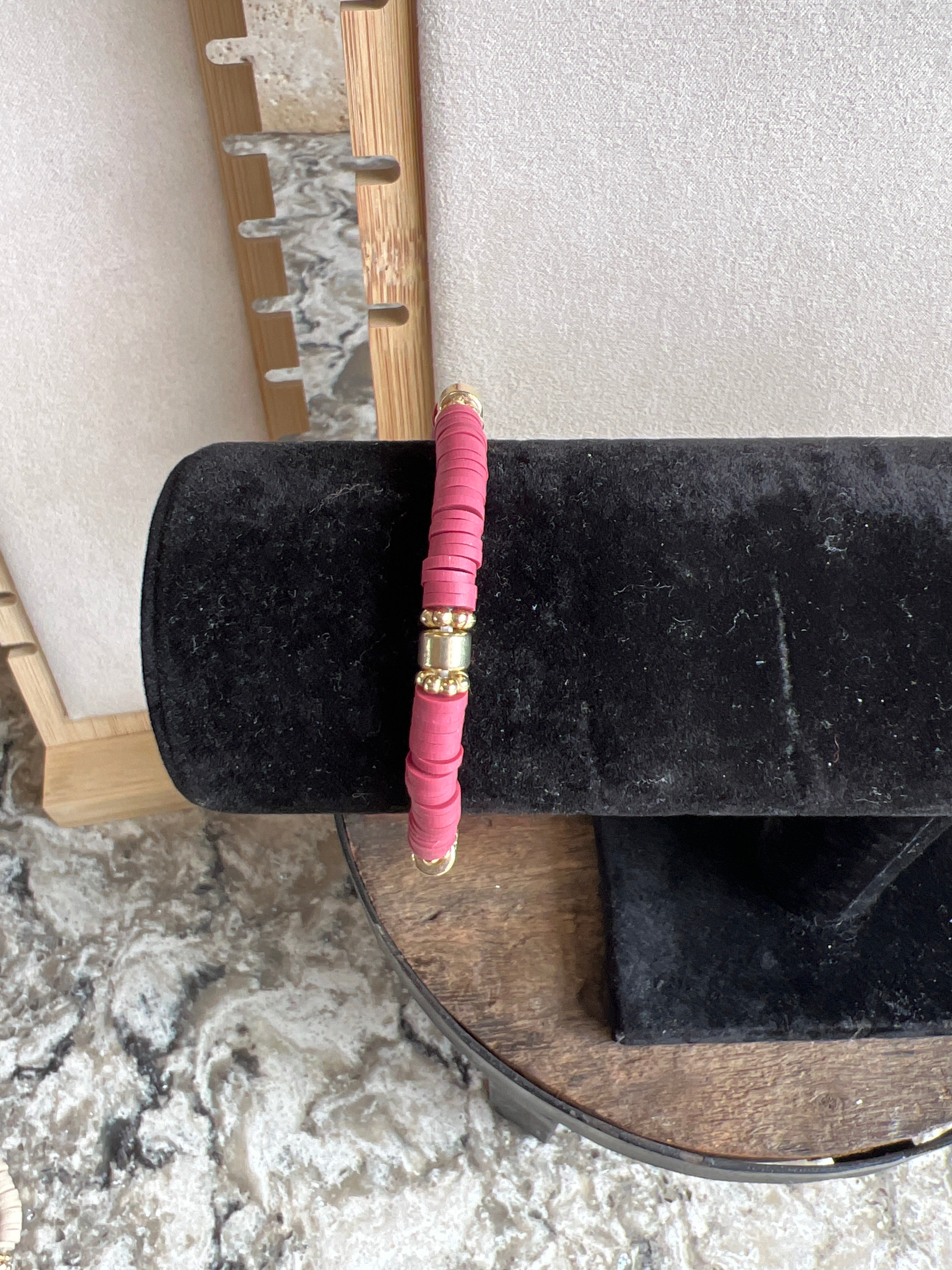 Clay and Gold Beaded Bracelets