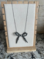 Satin & Steel Bow Necklace (17 inch necklace)