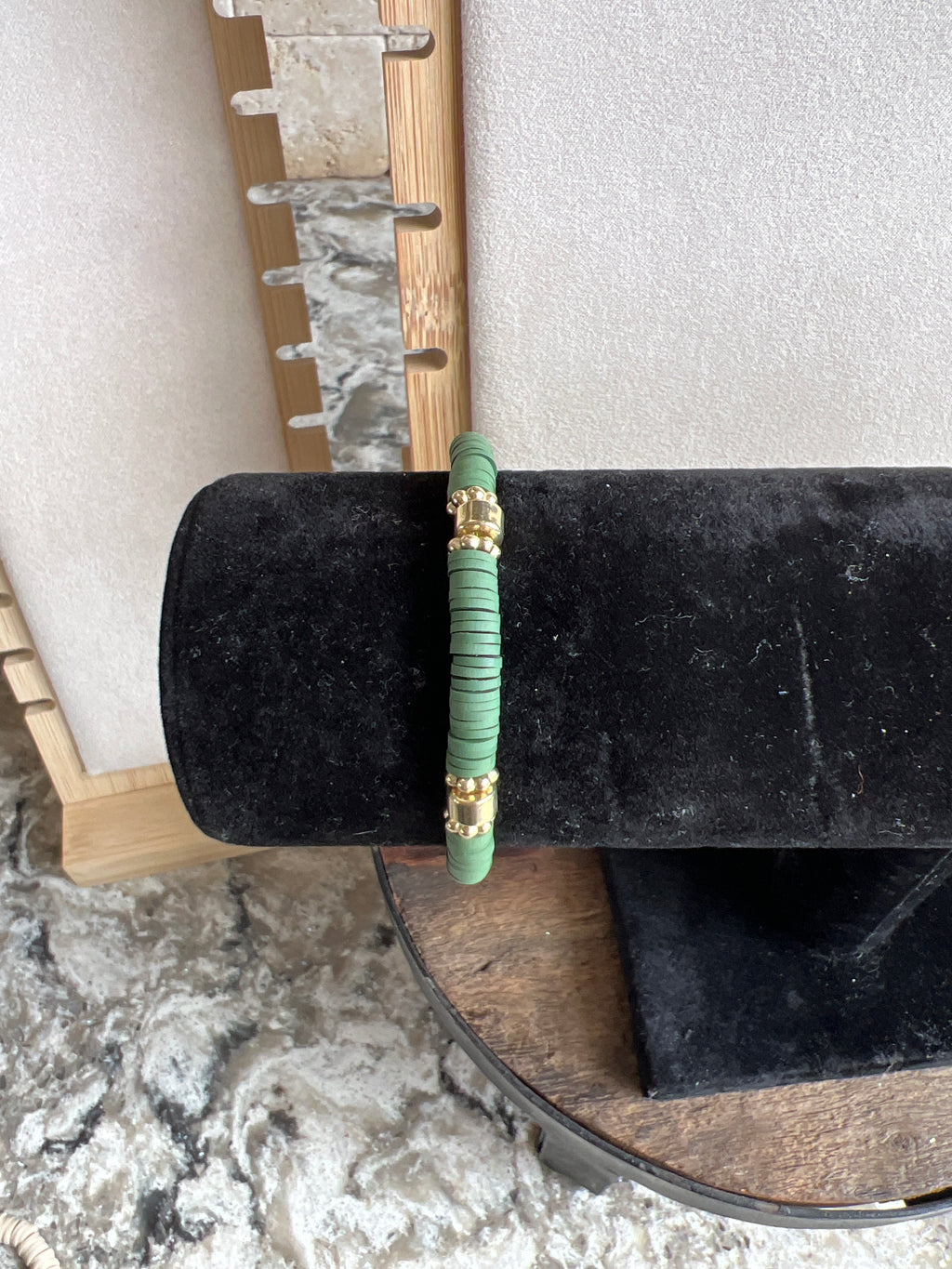 Clay and Gold Beaded Bracelets