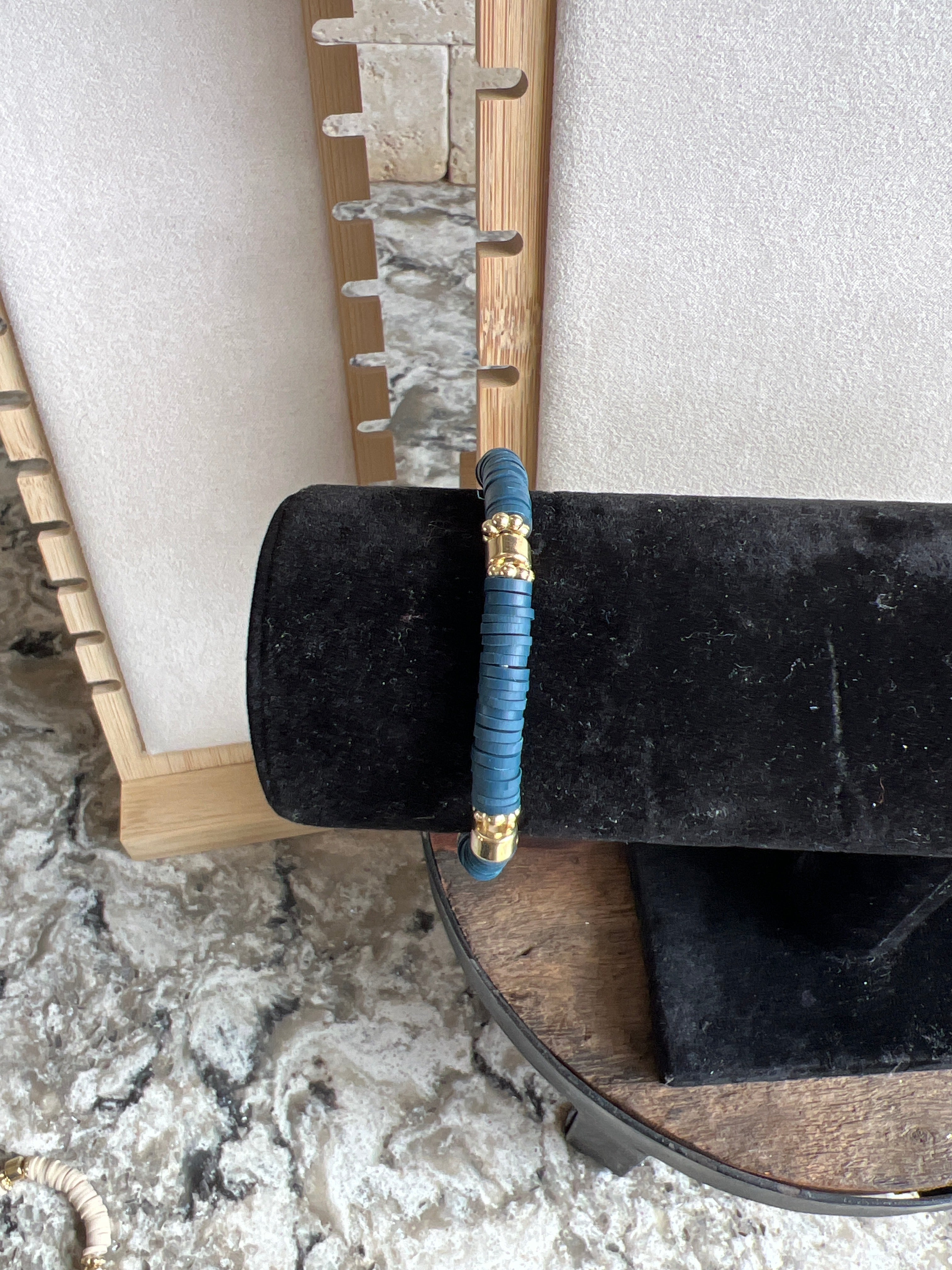 Clay and Gold Beaded Bracelets
