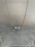 Mini Beaded Bar Necklace with Earrings - 16 Inch Necklace