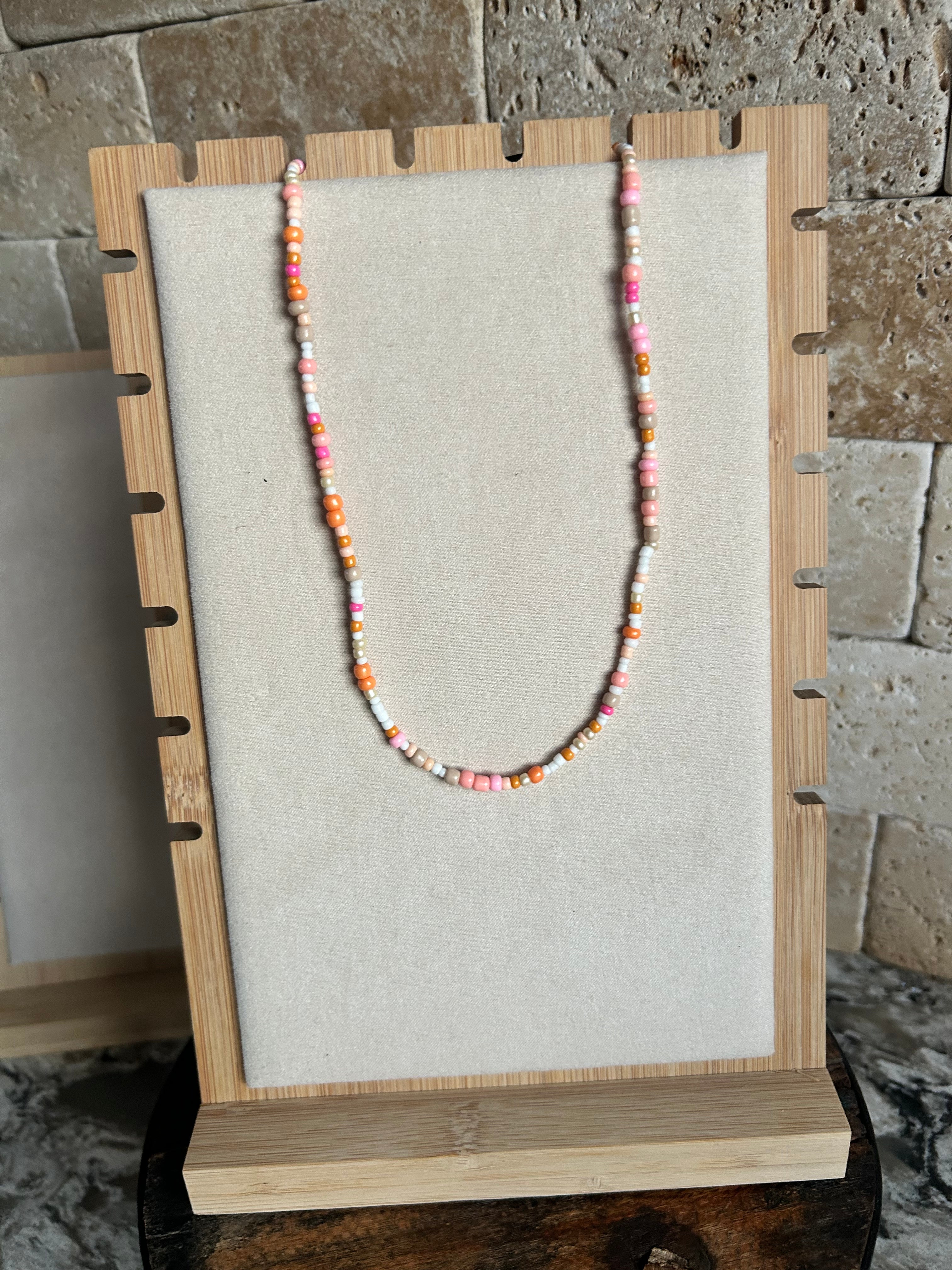 Orange/Pink Choker (16.5 Inch )