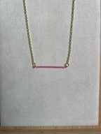 Pink / Gold Valentines Necklace (17 inch)