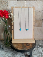 Turquoise Cross Necklace + Earrings