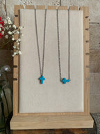 Turquoise Cross Necklace + Earrings