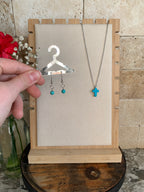 Turquoise Cross Necklace + Earrings