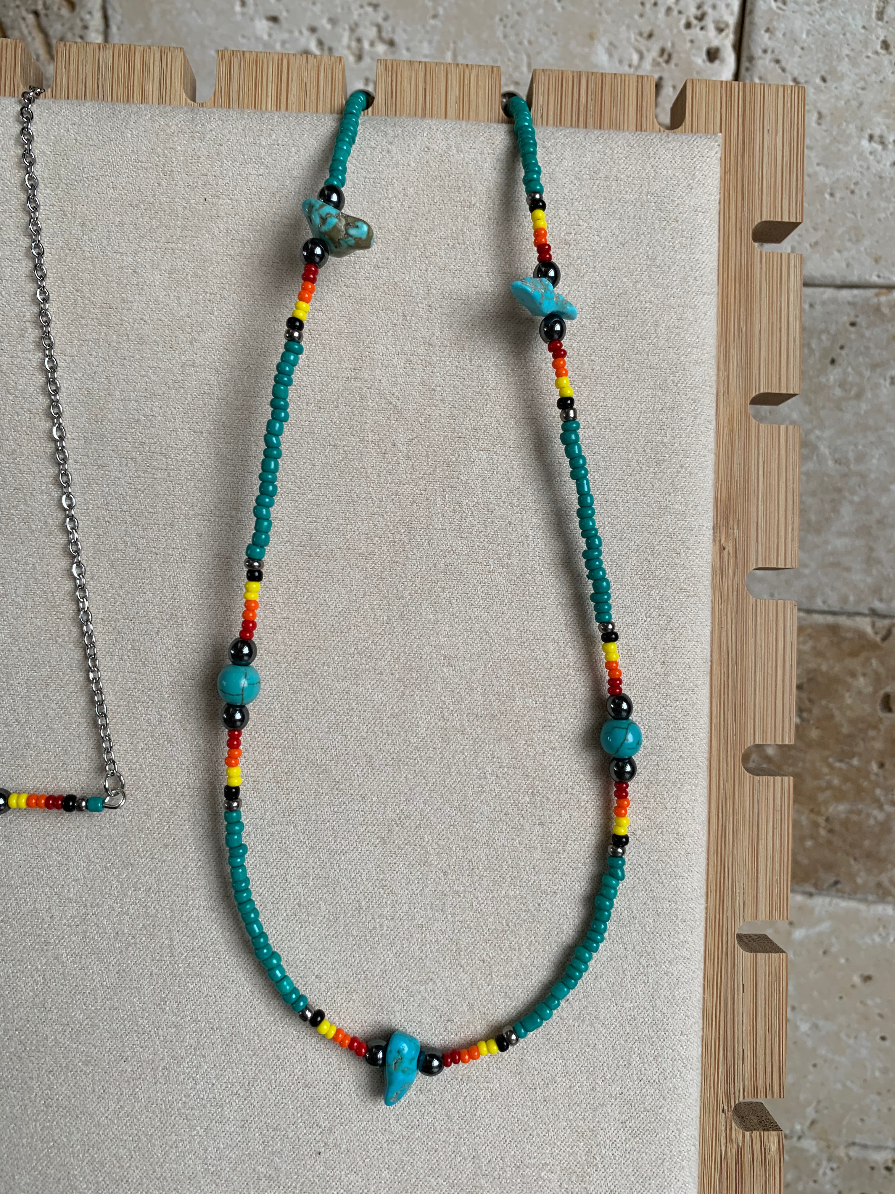Daily Wear Turquoise Beaded Set