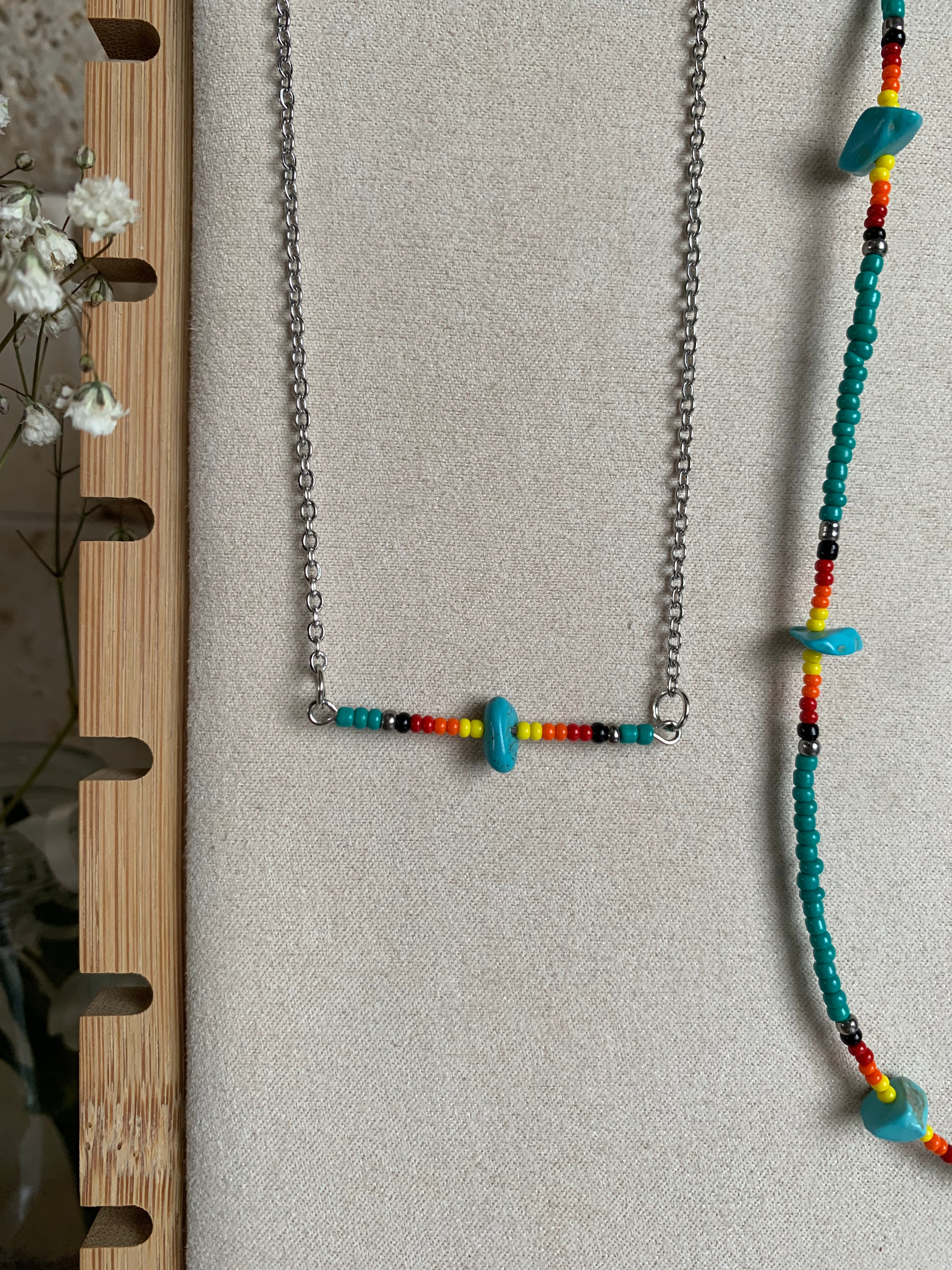 Simple beaded Turquoise Set