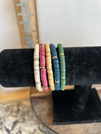 Clay and Gold Beaded Bracelets