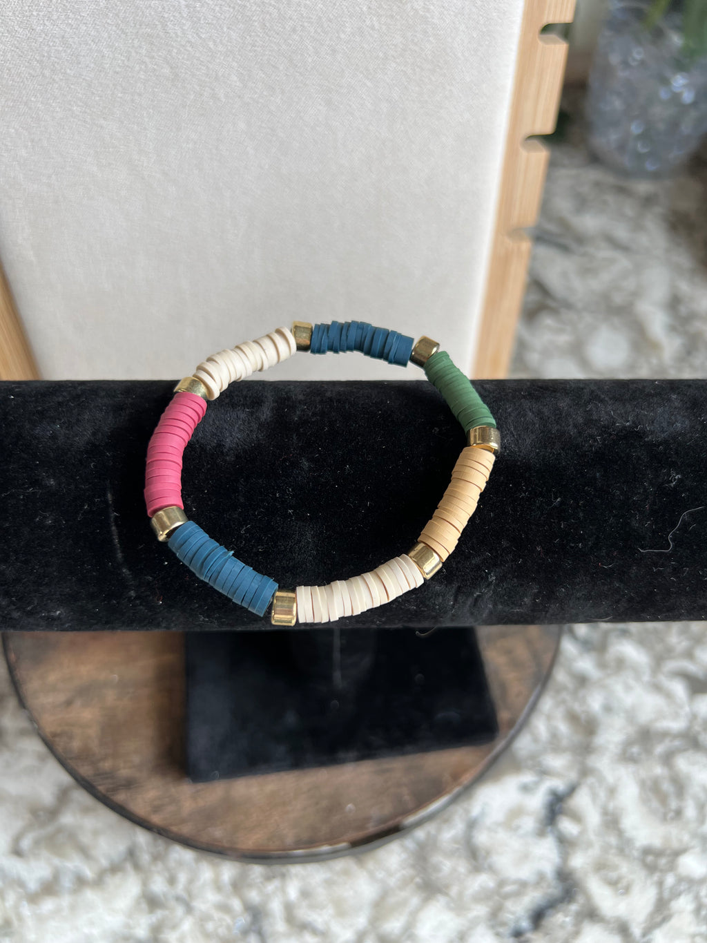 Clay and Gold Beaded Bracelets