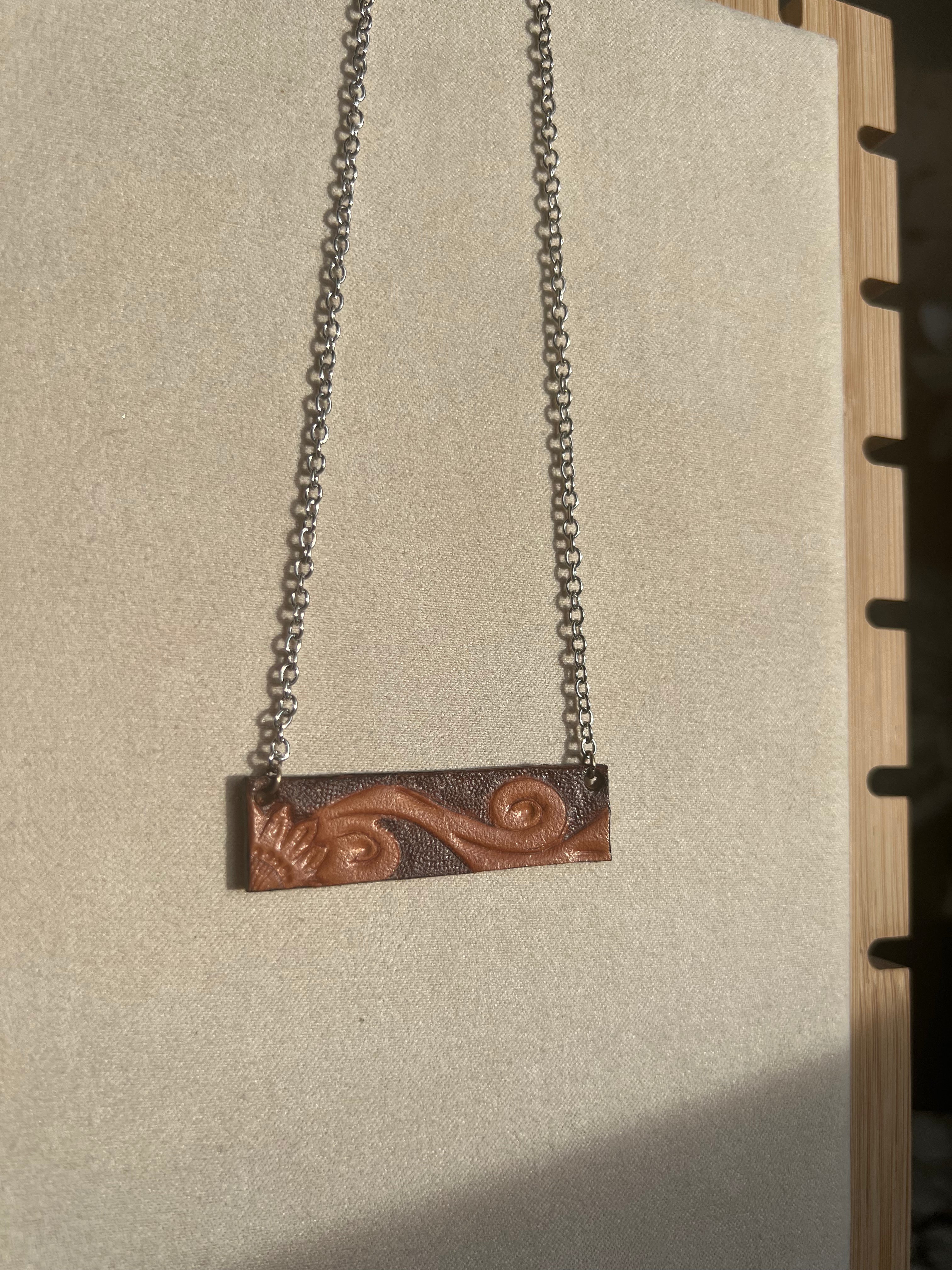 Flower Leather Necklace