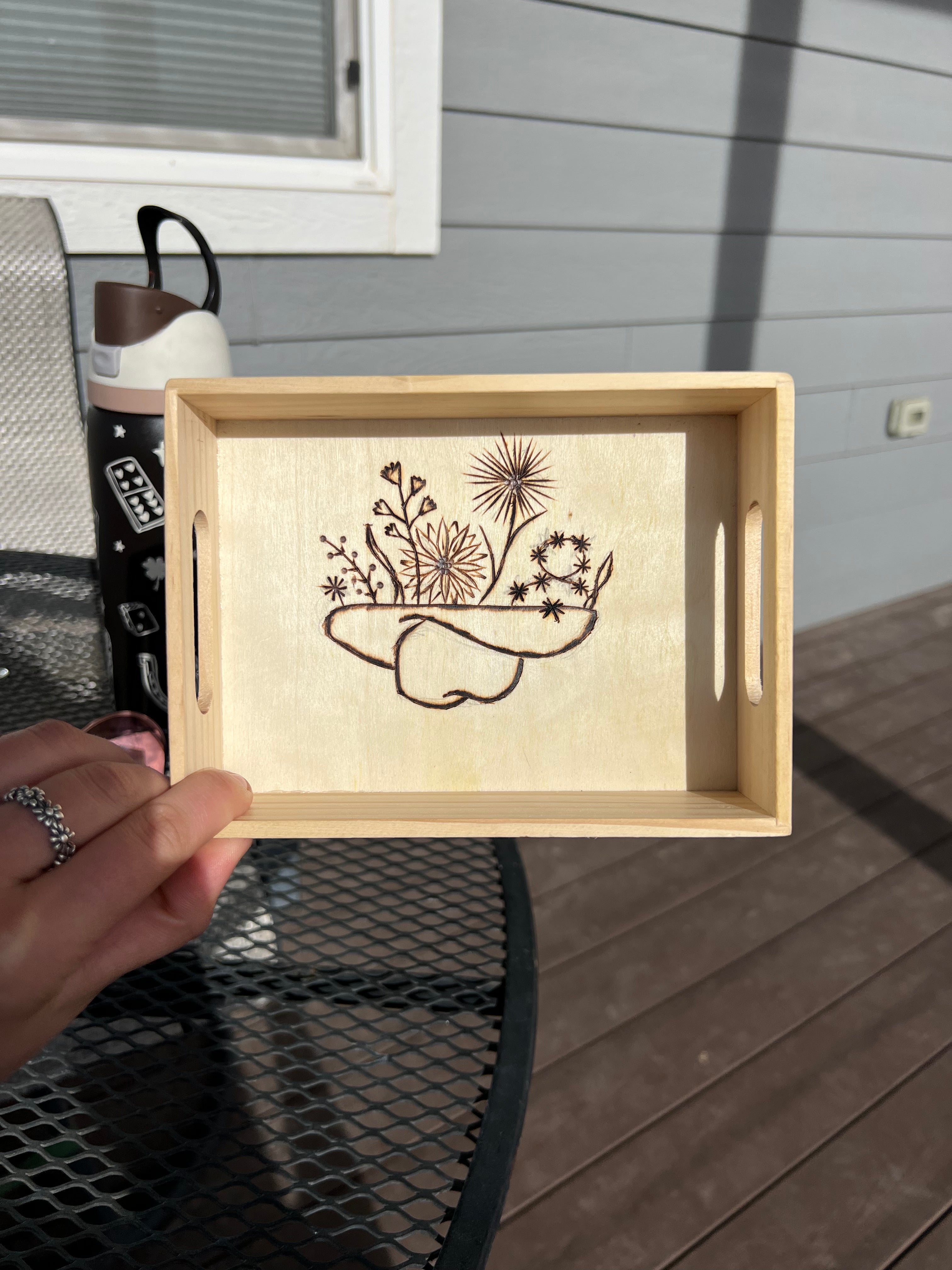 Wood burned Basket