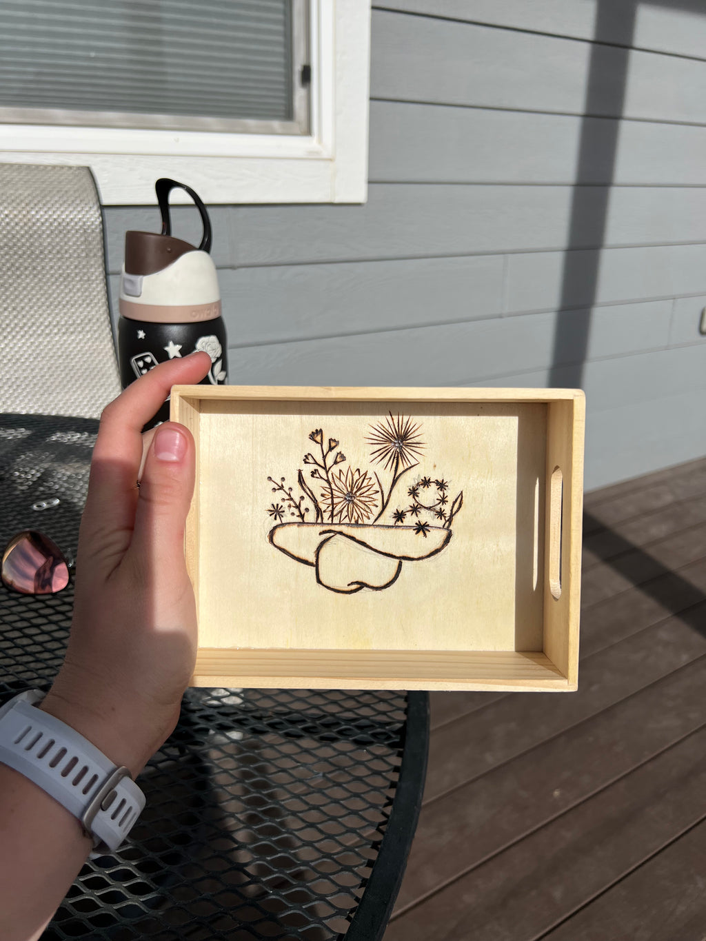 Wood burned Basket