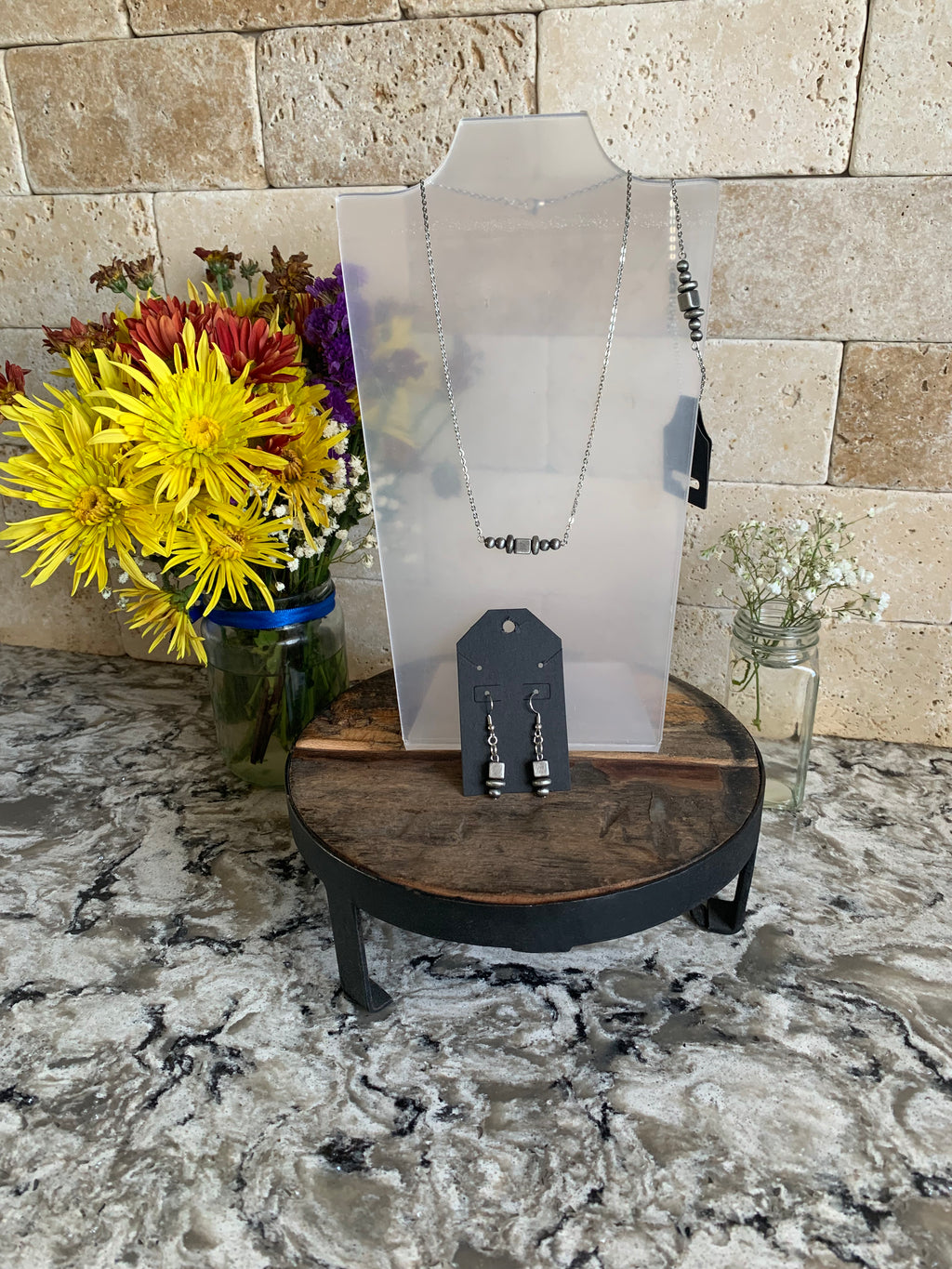 Stone and Steel Jewelry Set