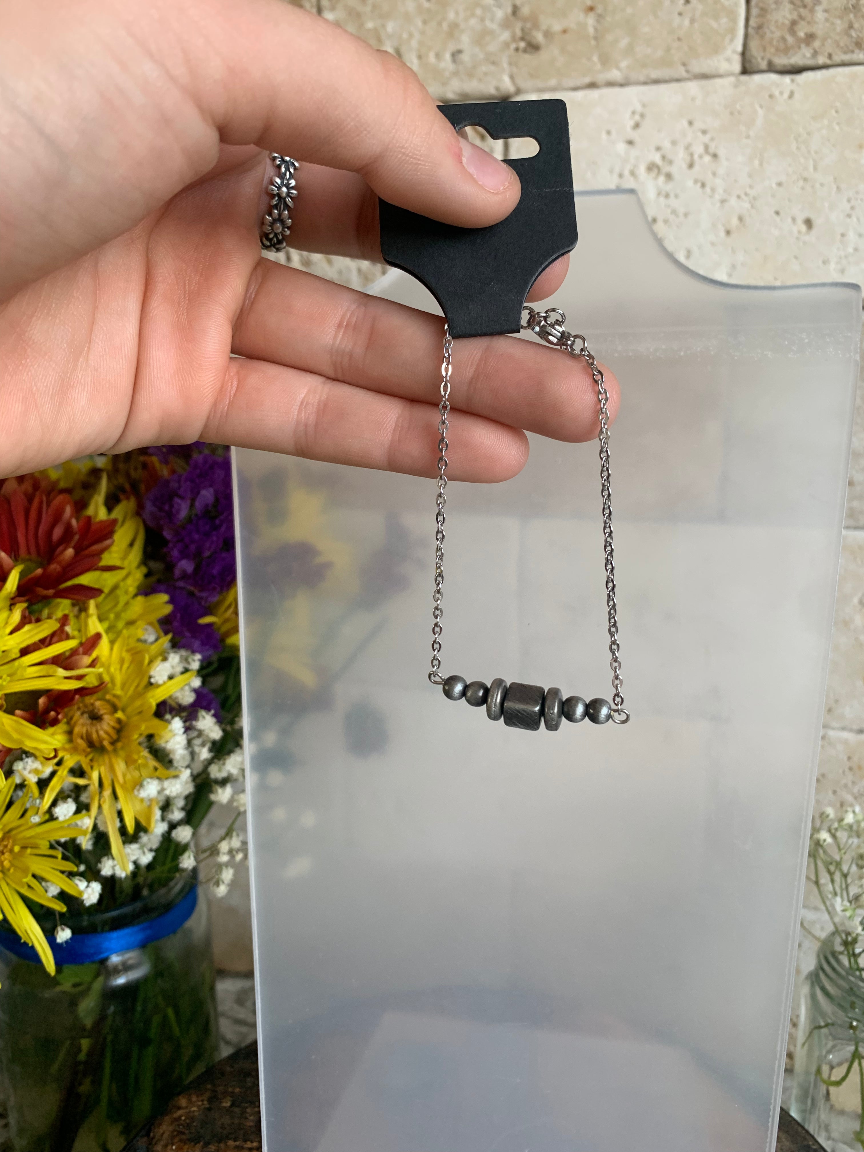 Stone and Steel Jewelry Set