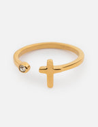 Wrapped Cross Gem Ring