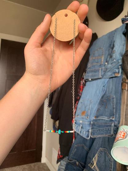 Turquoise Aztec Color Bar Necklace