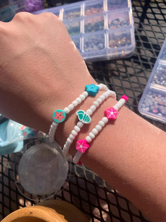 Summertime beaded charm bracelets