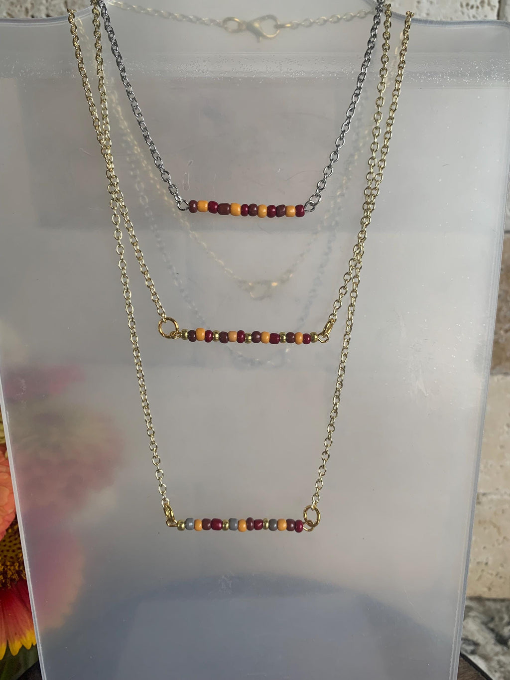 Fall / Autumn Bar Necklaces (gold and silver options)