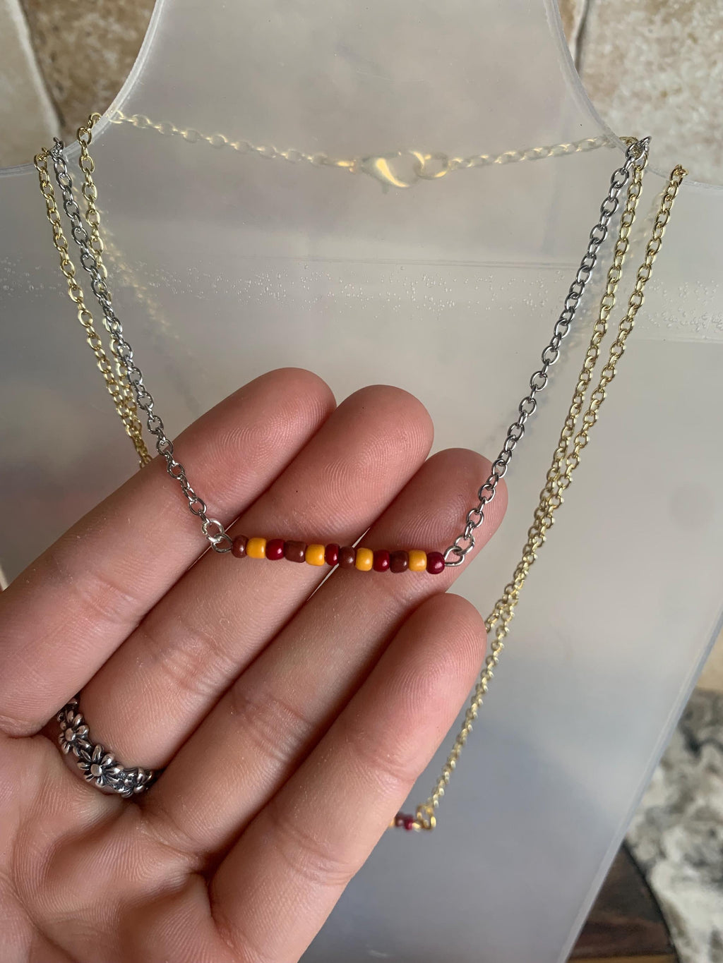 Fall / Autumn Bar Necklaces (gold and silver options)