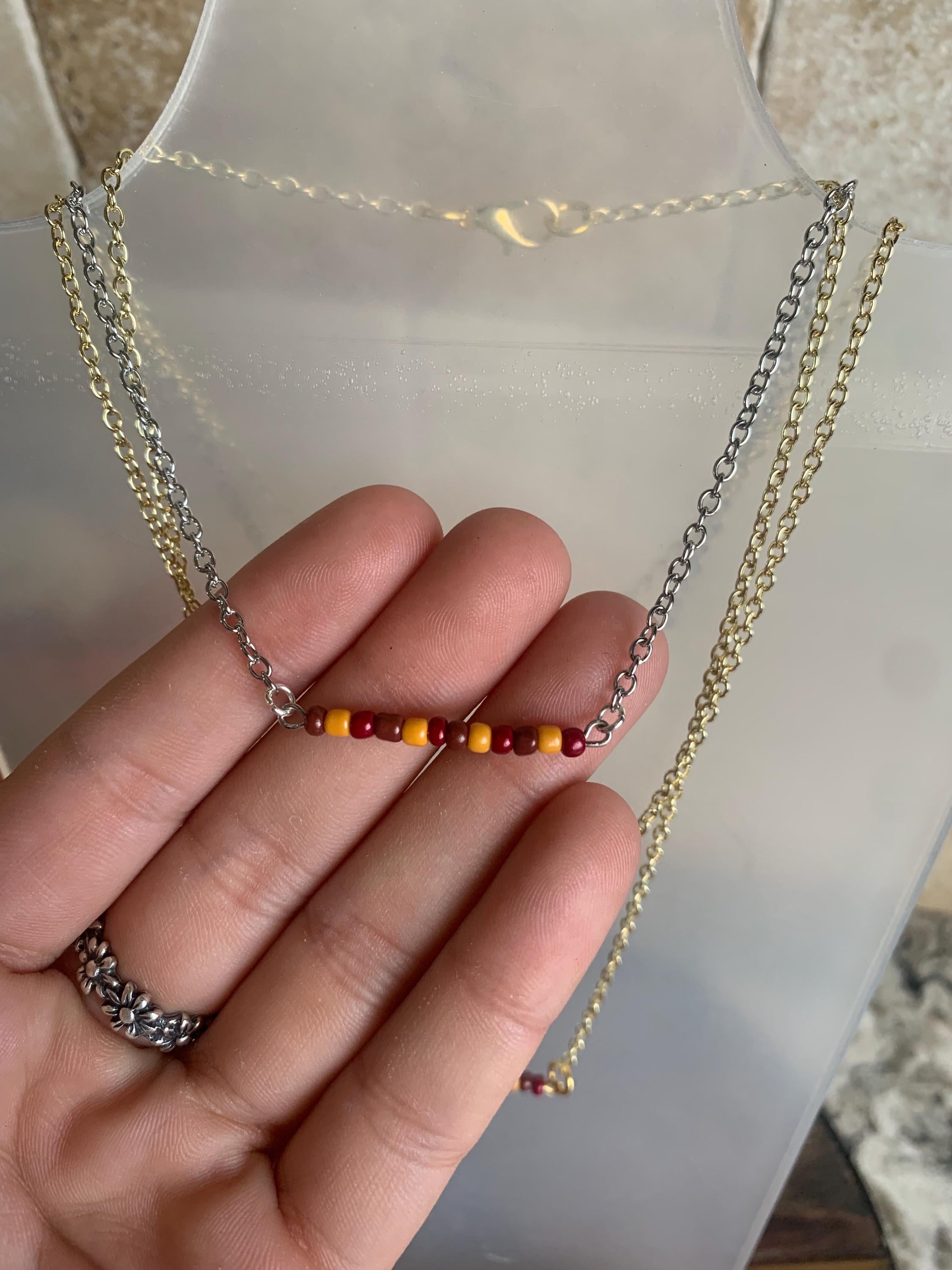 Fall / Autumn Bar Necklaces (gold and silver options)