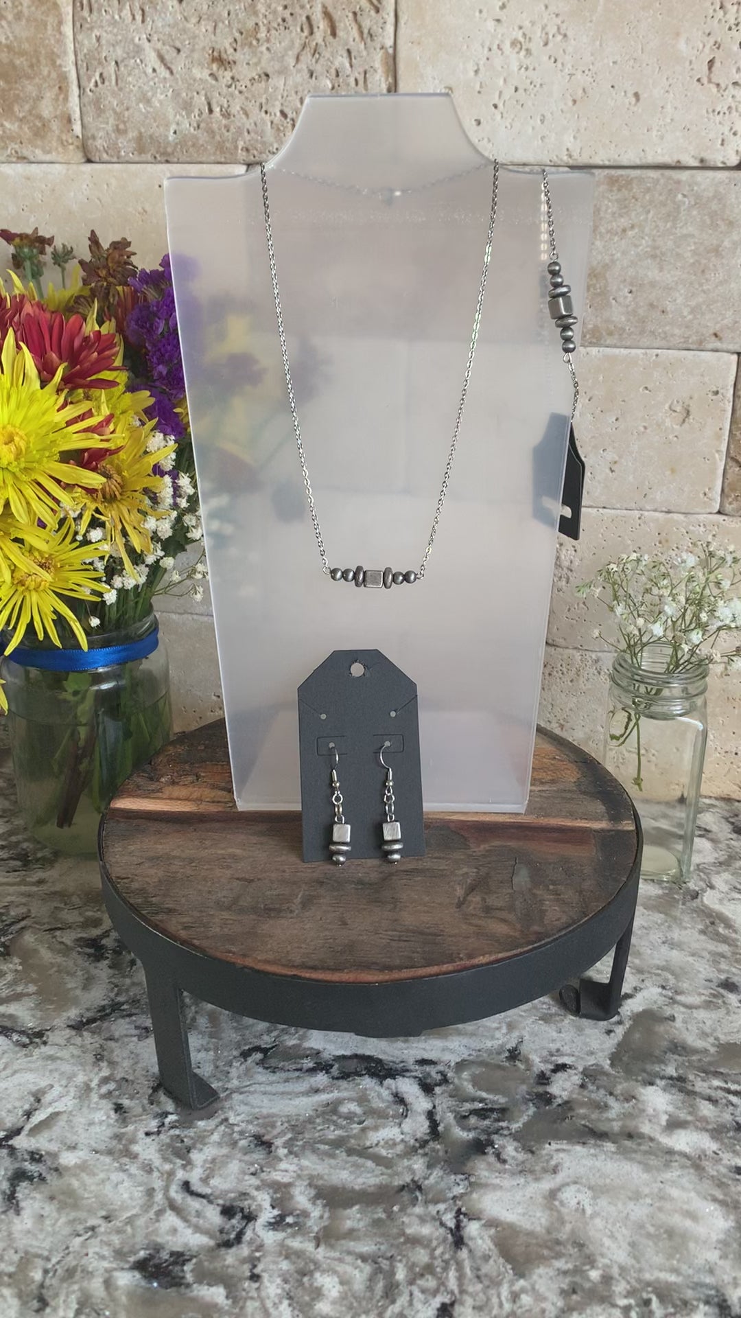 Stone and Steel Jewelry Set