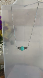 Teal Pendant Necklaces (2 versions) (Length - 15 inches)